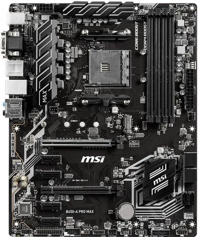 Alt view image 5 of 11 - MSI PRO B450-A PRO MAX AM4 AMD B450 SATA 6Gb/s ATX AMD Motherboard