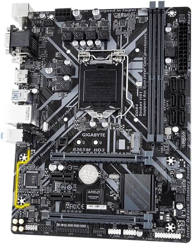 Alt view image 4 of 10 - Gigabyte HD3 Intel B365 LGA 1151 Micro ATX DDR4-SDRAM Motherboard