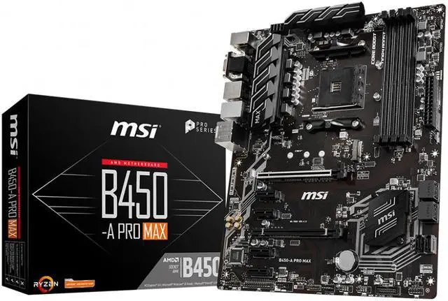 Alt view image 6 of 11 - MSI PRO B450-A PRO MAX AM4 AMD B450 SATA 6Gb/s ATX AMD Motherboard