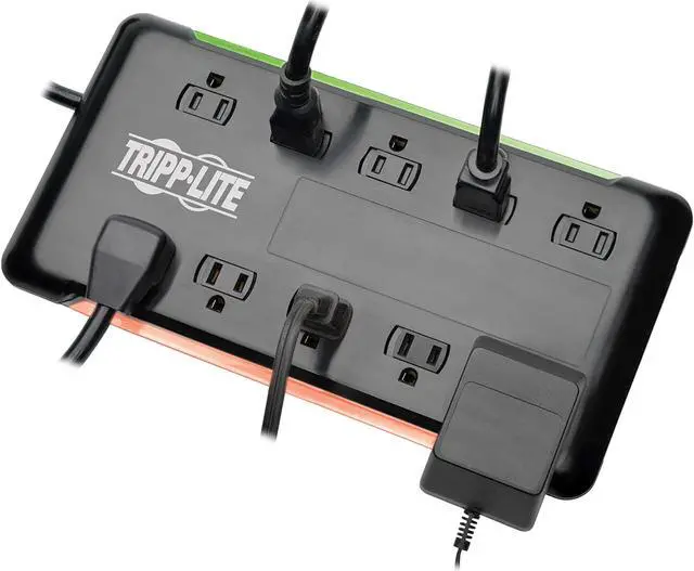 Alt view image 16 of 20 - Tripp Lite 10-Outlet Surge Protector Power Strip 6 ft. Cord 2880 Joules Black (TLP1006B)