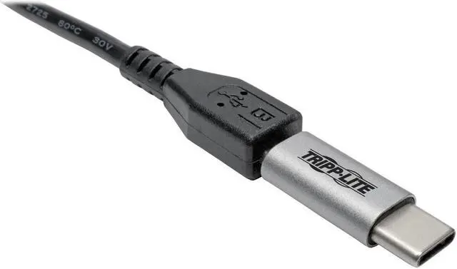 Alt view image 7 of 15 - Tripp Lite USB 2.0 Hi-Speed Adapter, USB-C to USB Micro-B (M/F)