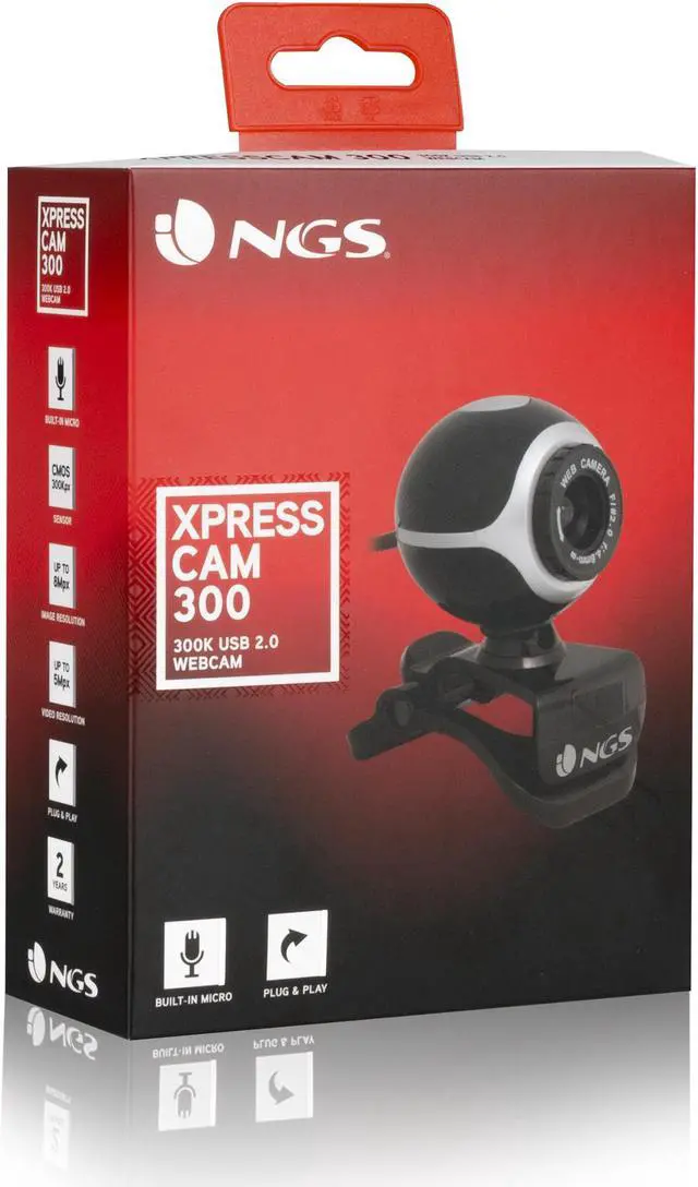Alt view image 5 of 7 - NGS 300K Webcam with Built in Microphone - 3.5mm Jack