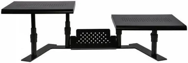 Alt view image 11 of 20 - Allsop Dual Monitor Stand Steel 32"Wx14"Dx6-1/10"-8-2/5" Black 31883