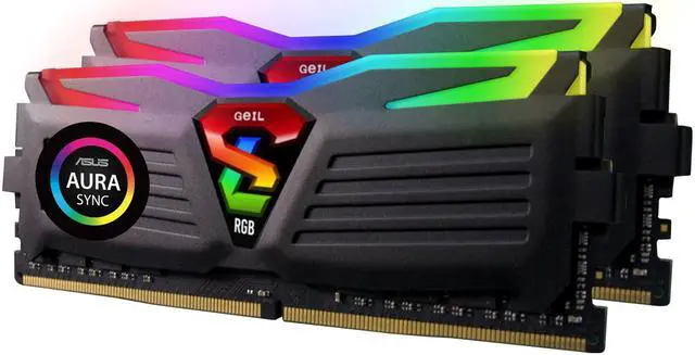 Alt view image 2 of 5 - 32GB GeIL Super Luce RGB SYNC DDR4 3200MHz PC4-25600 CL16 Dual Channel Kit (2x 16GB) Black