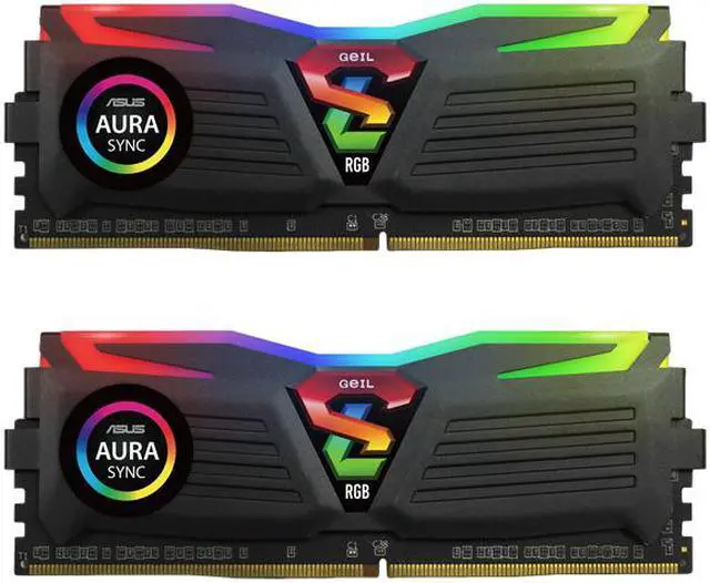 Alt view image 5 of 5 - 32GB GeIL Super Luce RGB SYNC DDR4 3200MHz PC4-25600 CL16 Dual Channel Kit (2x 16GB) Black