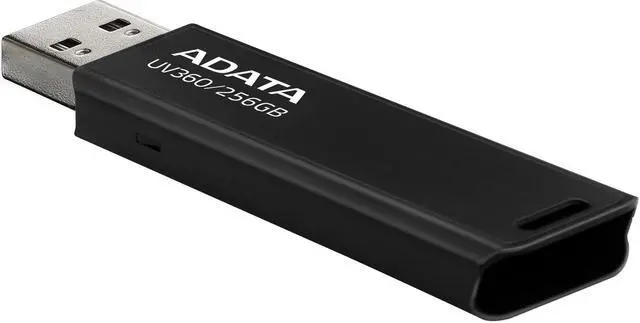 Alt view image 2 of 5 - 256GB AData UV360 USB3.2 Flash Drive Black w/ Sliding USB Connector