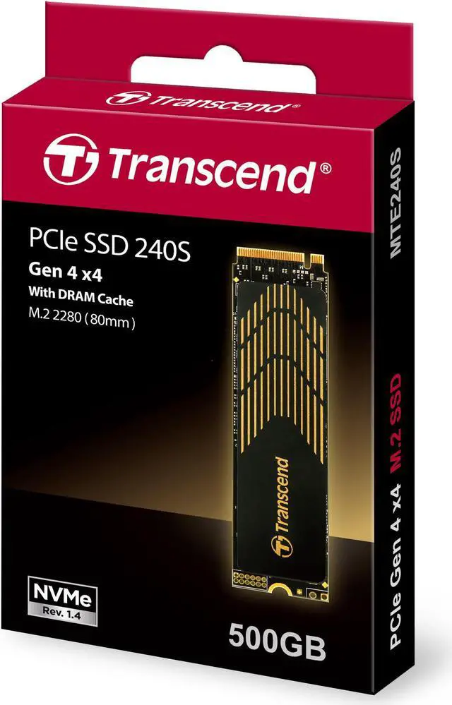Alt view image 4 of 16 - 500GB Transcend M.2 2280 PCIe Gen4 x4 NVMe SSD 240S