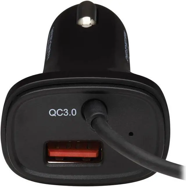 Alt view image 16 of 20 - Tripp Lite U280-C02-30W-C6 Black Dual-Port USB Car Charger with 30W Charging - USB-C (18W) QC 3.0, USB-A (12W), Coiled 6 ft.