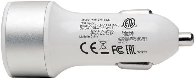 Alt view image 9 of 11 - DUAL-PORT USB CAR CHARGER WITH PD CHARGING - USB TYPE C (27W) & USB TYPE A (5V 1