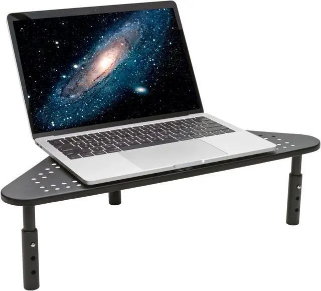 Alt view image 8 of 17 - Tripp Lite Monitor Riser Stand Desktop Corner Metal Height Adjustable Black