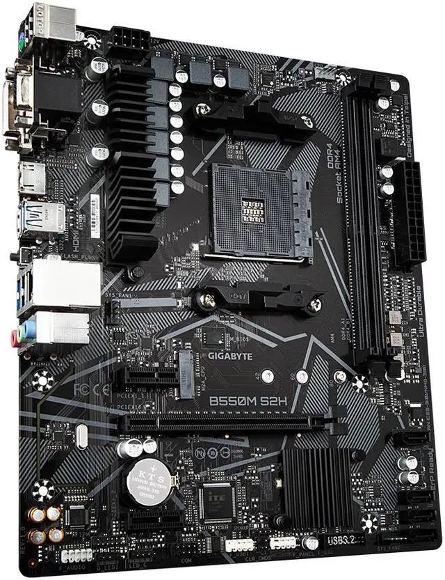 Alt view image 3 of 10 - GIGABYTE B550M S2H AM4 AMD B550 SATA 6Gb/s Micro ATX AMD Motherboard