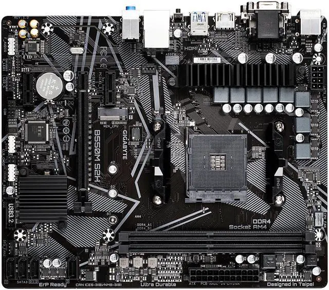Alt view image 2 of 10 - GIGABYTE B550M S2H AM4 AMD B550 SATA 6Gb/s Micro ATX AMD Motherboard