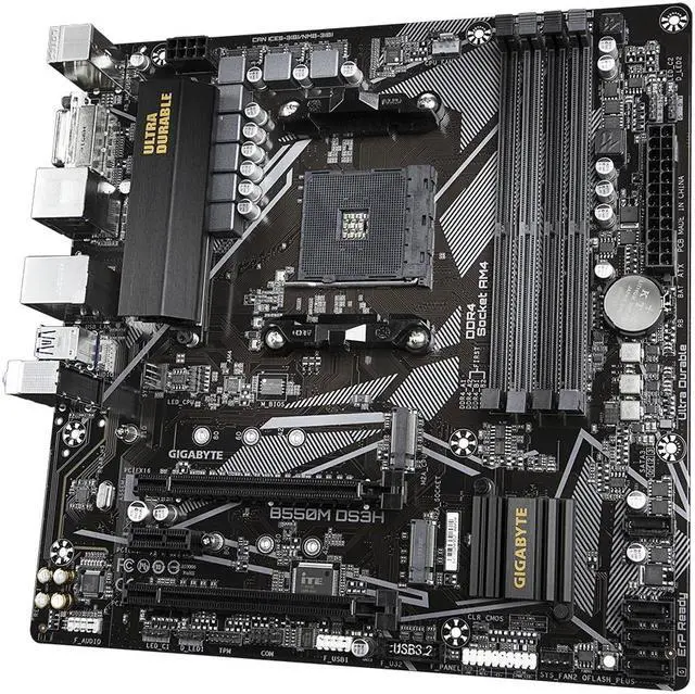Alt view image 5 of 20 - GIGABYTE B550M DS3H AM4 AMD B550 SATA 6Gb/s Micro ATX AMD Motherboard