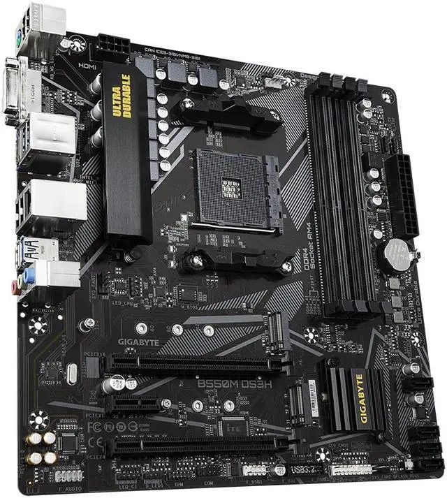 Alt view image 4 of 20 - GIGABYTE B550M DS3H AM4 AMD B550 SATA 6Gb/s Micro ATX AMD Motherboard