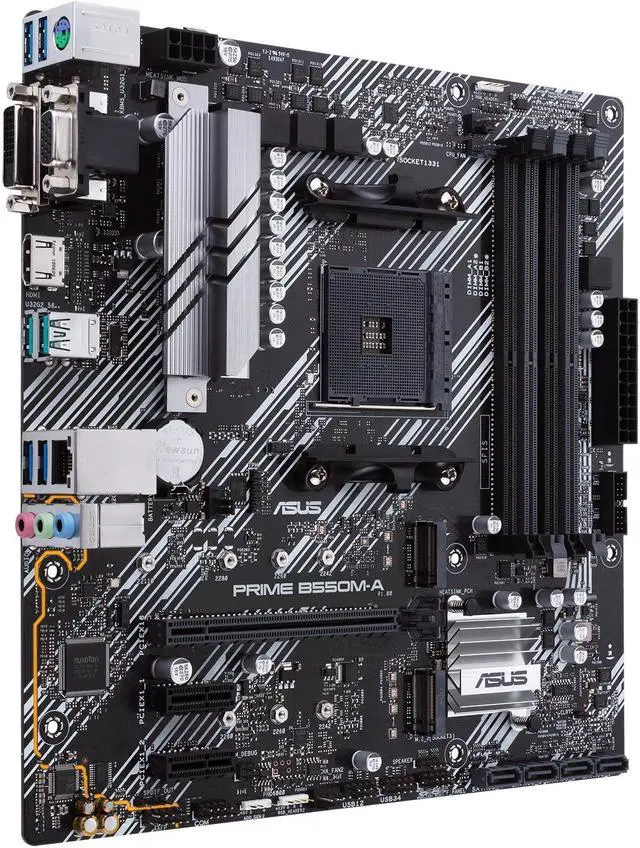 Alt view image 3 of 13 - ASUS PRIME B550M-A (90MB14I0-M0EAY0) AM4 AMD B550 SATA 6Gb/s Micro ATX AMD Motherboard