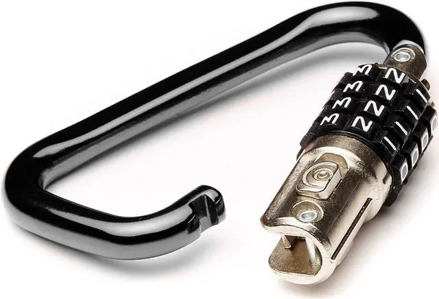 Alt view image 3 of 5 - EyezOff 3.5" Carabiner Aluminum Multi Purpose Lock 4-Dial Combination D-Shape (Black)