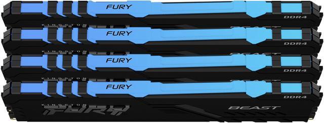 Alt view image 2 of 6 - 64GB Kingston FURY Beast RGB 3200MHz DDR4 Quad Memory Kit (4 x 16GB)