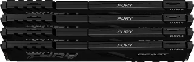 Alt view image 2 of 13 - 64GB Kingston Technology FURY Beast 3200MHz DDR4 Quad Memory Kit (4 x 16GB)