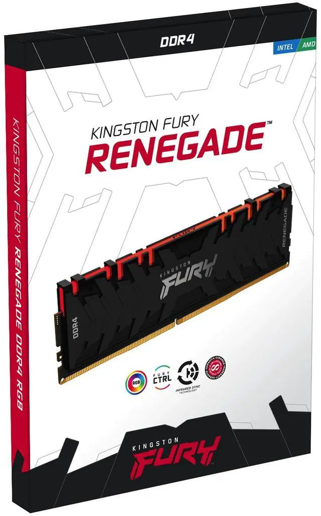 Alt view image 5 of 5 - 32GB Kingston FURY Renegade RGB 3600MHz DDR4 Memory Module (1 x 32GB)