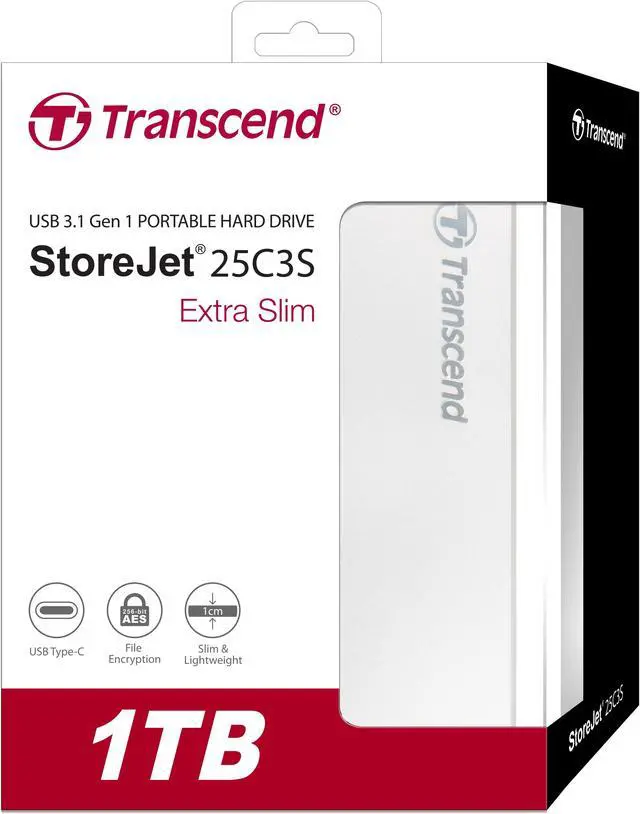 Alt view image 7 of 20 - transcend 1tb storejet external hard drive 2.5" (ts1tsj25c3s)