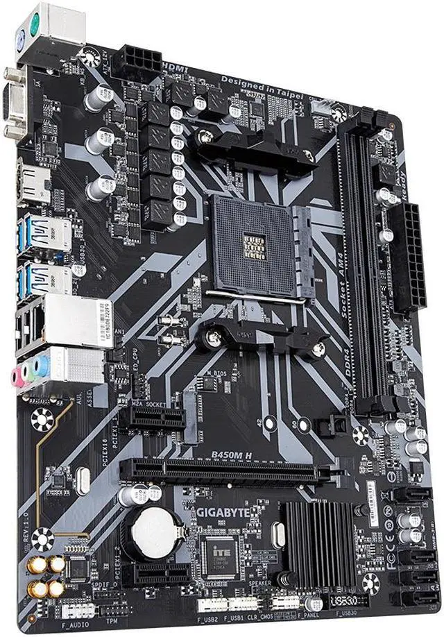 Alt view image 13 of 17 - GIGABYTE B450M H AM4 AMD B450 SATA 6Gb/s Micro ATX AMD Motherboard