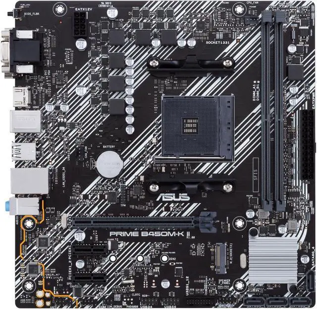 Alt view image 13 of 20 - ASUS PRIME B450M-K II (90MB1600-M0EAY0) AM4 AMD B450 SATA 6Gb/s Micro ATX AMD Motherboard