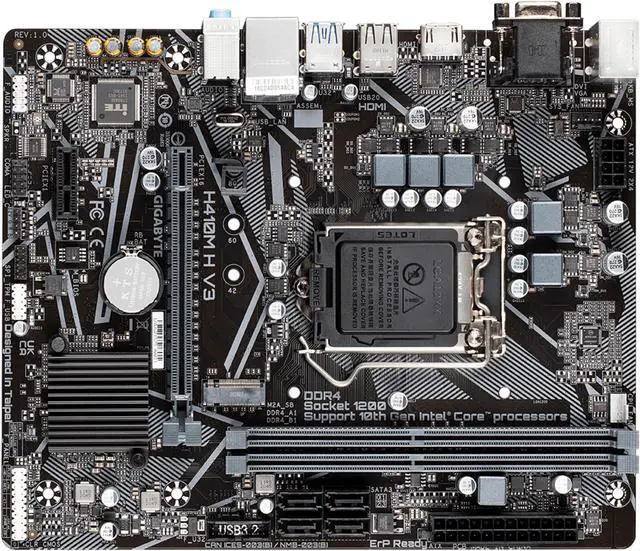 Alt view image 4 of 6 - Gigabyte H410M H V3 LGA 1200 Intel H510 DDR4 Micro ATX Motherboard (H410M H V3)