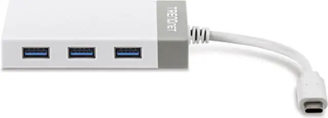 Alt view image 7 of 14 - TRENDnet USB C to Ethernet Gigabit Adapter, TUC-ETGH3, Compact USB Type C Hub, 3 x USB 3.0 Ports, 1 x RJ-45 Gigabit Ethernet Port, Windows and Mac Compatible, White