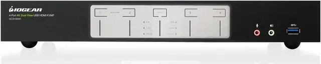 Alt view image 3 of 20 - IOGEAR 4-Port 4K Dual View KVMP Switch with HDMI Connection, USB 3.0 Hub and Audio