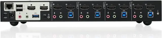 Alt view image 4 of 20 - IOGEAR 4-Port 4K Dual View KVMP Switch with HDMI Connection, USB 3.0 Hub and Audio