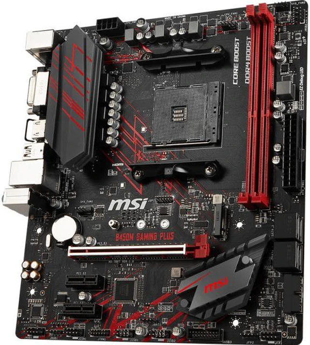 Alt view image 15 of 18 - MSI B450MGAPLUS Motherboard AMD Ryzen AM4 B450 32GB DDDR4 DVI & HDMI mATX