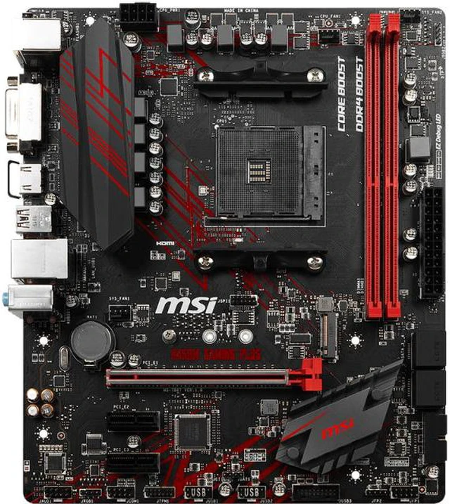 Alt view image 16 of 18 - MSI B450MGAPLUS Motherboard AMD Ryzen AM4 B450 32GB DDDR4 DVI & HDMI mATX