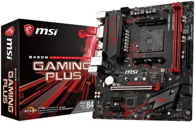 Alt view image 14 of 18 - MSI B450MGAPLUS Motherboard AMD Ryzen AM4 B450 32GB DDDR4 DVI & HDMI mATX