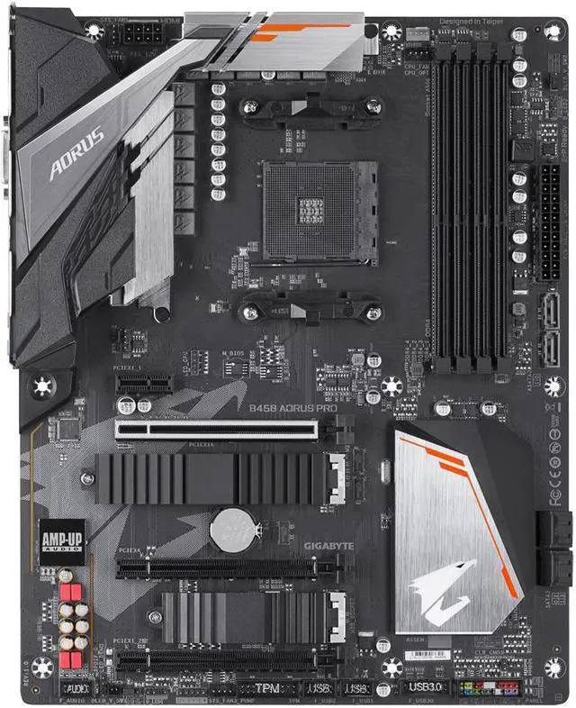 Alt view image 12 of 12 - Gigabyte AMD B450 AORUS PRO Socket AM4 DDR4 ATX Motherboard (B450 Aorus Pro)