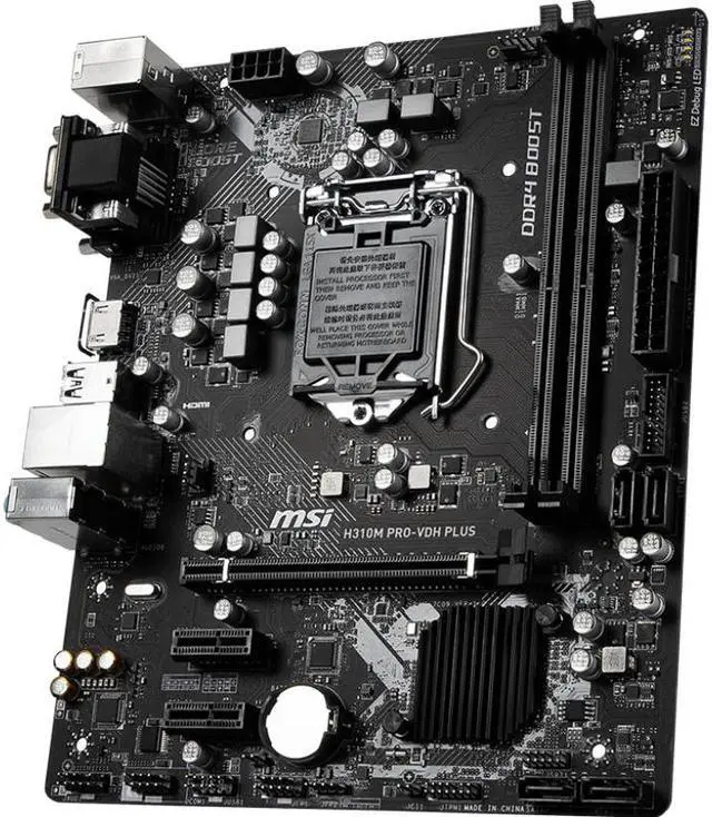 Alt view image 6 of 8 - MSI PRO H310M PRO-VDH PLUS LGA 1151 (300 Series) Intel H310 SATA 6Gb/s Micro ATX Intel Motherboard