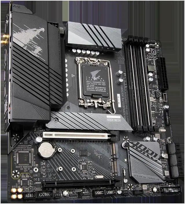 Alt view image 2 of 5 - Gigabyte Z690M AORUS ELITE AX Intel Z690 Express LGA 1700 Micro ATX DDR4 Motherboard