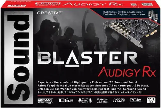 Alt view image 4 of 7 - Creative Sound Blaster Audigy PCIe RX 7.1 Sound Card with High Performance Headphone Amp - NEW