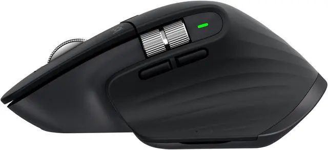Alt view image 5 of 10 - Logitech MX Master 3 - Mouse - laser - 7 buttons - wireless - Bluetooth, 2.4 GHz - USB wireless receiver - black