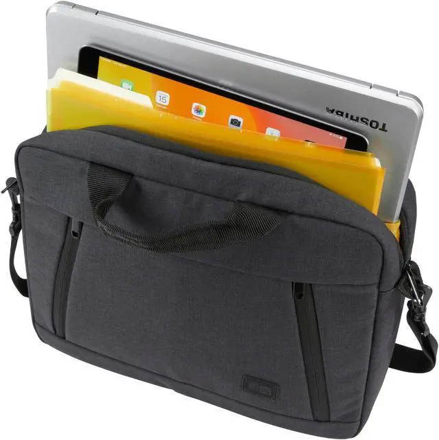 Alt view image 18 of 20 - Case Logic Huxton Carrying Case (Attaché) for 10.1" to 13.3" Apple iPad Notebook - Black - Heather Fabric, Polyster - Handle, Shoulder Strap, Luggage Strap - 11.4" Height x 1