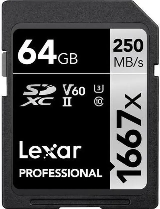 Alt view image 6 of 14 - Lexar SILVER Series Professional 1667x 64GB UHS-II SDXC Memory Card, 2-Pack