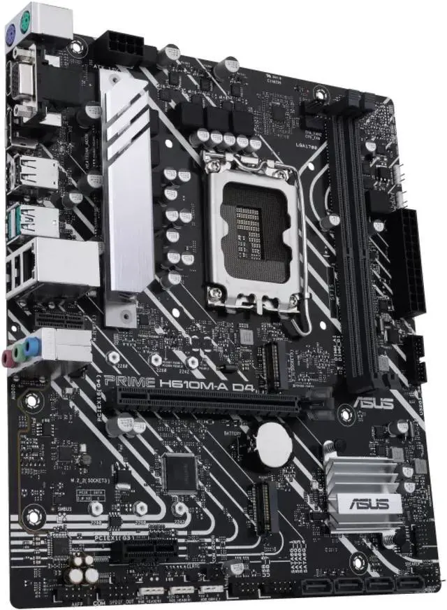 Alt view image 3 of 12 - ASUS PRIME H610M-A D4-CSM LGA 1700 Micro ATX DDR4 Motherboard