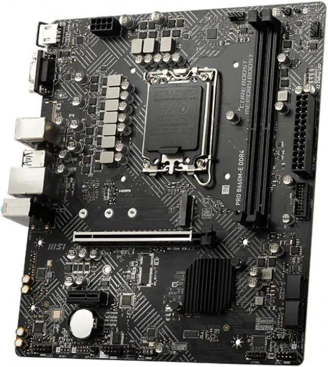 Alt view image 2 of 6 - MSI PRO B660M-E Intel LGA 1700 Micro ATX DDR4 Motherboard