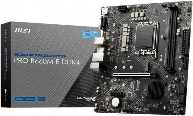 Alt view image 5 of 6 - MSI PRO B660M-E Intel LGA 1700 Micro ATX DDR4 Motherboard