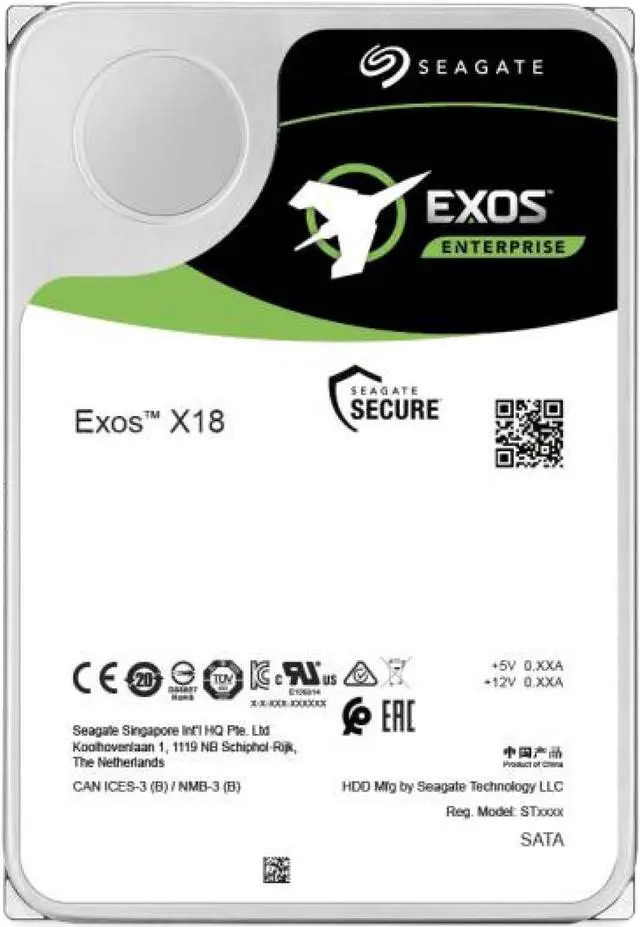 Alt view image 13 of 20 - Seagate Exos 16TB Enterprise HDD X18 SATA 6Gb/s 512e/4Kn 7200 RPM 256MB Cache 3.5" Internal Hard Drive (ST16000NM000J)
