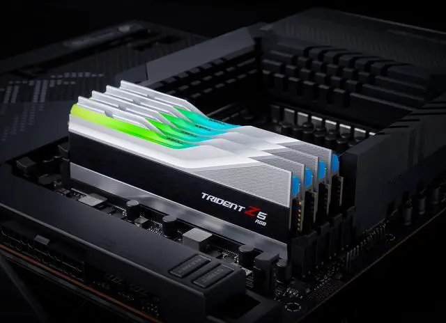 Alt view image 5 of 5 - G.SKILL Trident Z5 RGB Series (Intel XMP 3.0) DDR5 RAM 96GB (2x48GB) 6400MT/s CL32-39-39-102 1.35V Desktop Computer Memory UDIMM - Metallic Silver (F5-6400J3239F48GX2-TZ5RS)