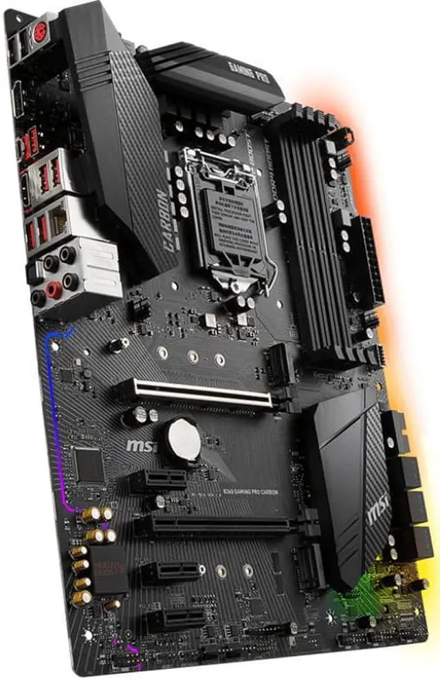 Alt view image 7 of 8 - MSI Intel B360 GAMING PRO CARBON Socket LGA 1151 DDR4 ATX Motherboard (7B16-002R)
