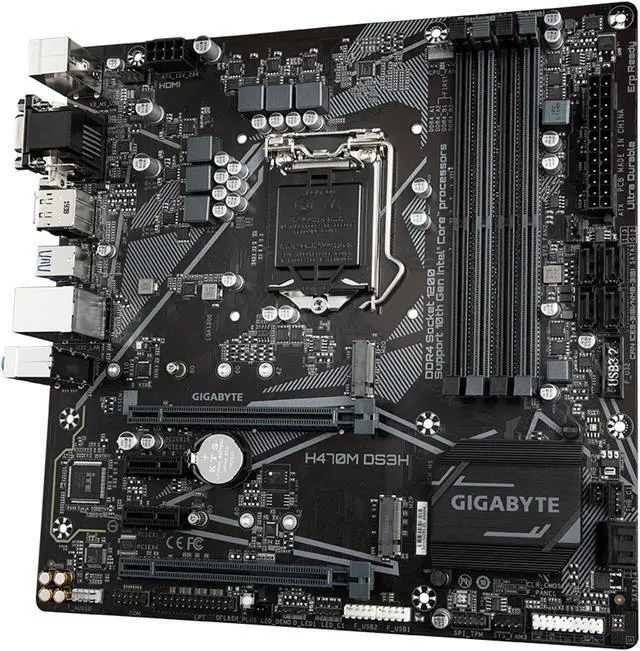 Alt view image 19 of 20 - GIGABYTE H470M DS3H LGA 1200 Intel H470 Micro-ATX Motherboard with Dual M.2, SATA 6Gb/s, USB 3.2 Gen 1