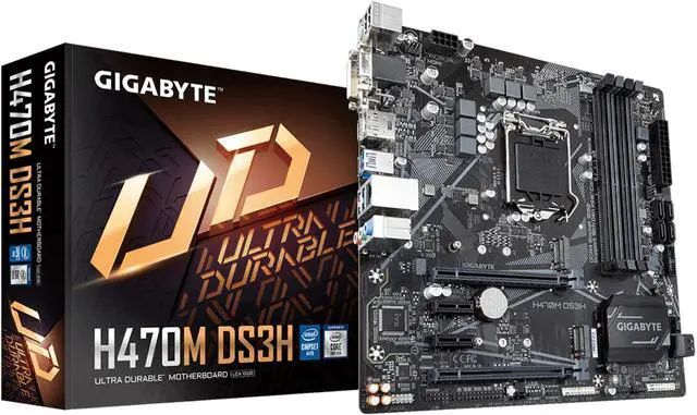 Alt view image 20 of 20 - GIGABYTE H470M DS3H LGA 1200 Intel H470 Micro-ATX Motherboard with Dual M.2, SATA 6Gb/s, USB 3.2 Gen 1