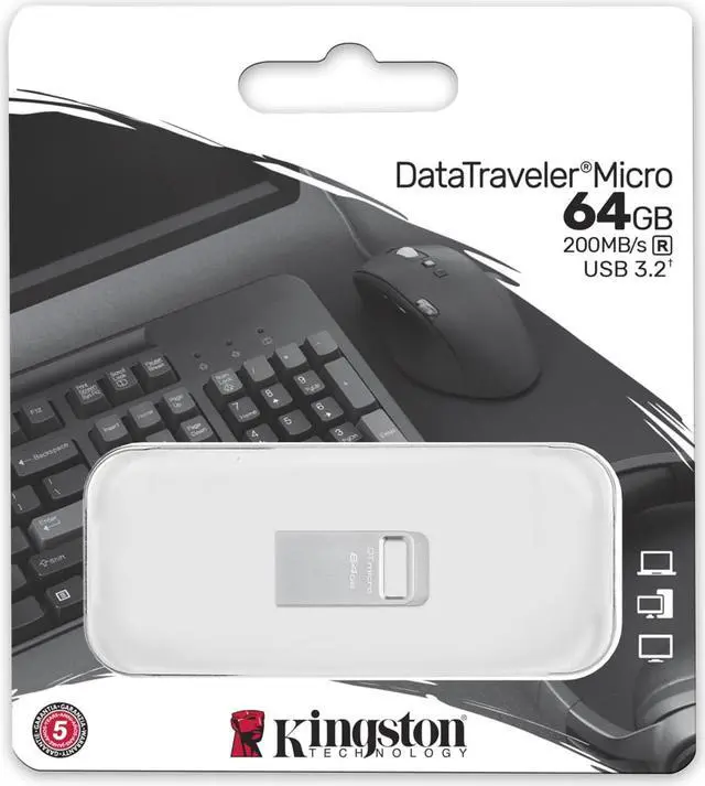 Alt view image 12 of 20 - Kingston DataTraveler Micro USB Flash Drive DTMC3G264GB