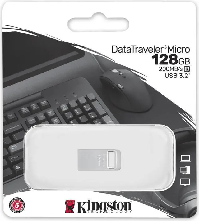 Alt view image 12 of 15 - Kingston DataTraveler Micro USB Flash Drive DTMC3G2128GB